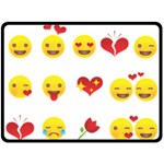 Valentine Emojis Fleece Blanket (Large)