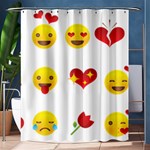 Valentine Emojis Shower Curtain 60  x 72  (Medium)