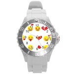 Valentine Emojis Round Plastic Sport Watch (L)