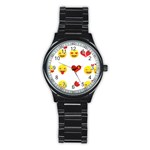 Valentine Emojis Stainless Steel Round Watch