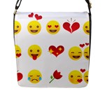 Valentine Emojis Flap Closure Messenger Bag (L)