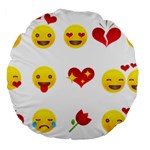 Valentine Emojis Large 18  Premium Flano Round Cushion 