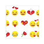 Valentine Emojis Small Satin Scarf (Square)