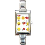 Valentine Emojis Rectangle Italian Charm Watch