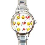 Valentine Emojis Round Italian Charm Watch