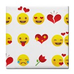 Valentine Emojis Tile Coaster