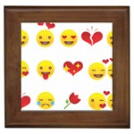 Valentine Emojis Framed Tile