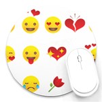 Valentine Emojis Round Mousepad