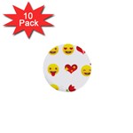 Valentine Emojis 1  Mini Button (10 pack) 