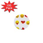 Valentine Emojis 1  Mini Button (100 pack) 