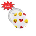 Valentine Emojis 1.75  Button (10 pack) 