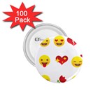 Valentine Emojis 1.75  Button (100 pack) 