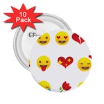 Valentine Emojis 2.25  Button (10 pack)