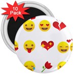 Valentine Emojis 3  Magnet (10 pack)