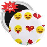 Valentine Emojis 3  Magnet (100 pack)