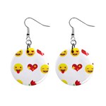 Valentine Emojis 1  Button Earrings