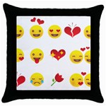 Valentine Emojis Throw Pillow Case (Black)