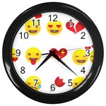 Valentine Emojis Wall Clock (Black)