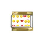 Valentine Emojis Gold Trim Italian Charm (9mm)