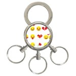 Valentine Emojis 3-Ring Key Chain