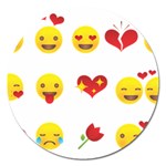 Valentine Emojis Magnet 5  (Round)