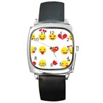 Valentine Emojis Square Metal Watch