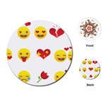 Valentine Emojis Playing Cards (Round)