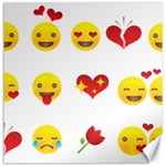 Valentine Emojis Canvas 12  x 12 