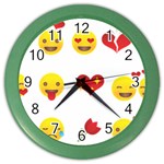 Valentine Emojis Color Wall Clock