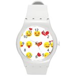 Valentine Emojis Round Plastic Sport Watch (M)