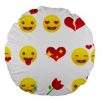 Valentine Emojis Large 18  Premium Round Cushion 