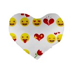 Valentine Emojis Standard 16  Premium Heart Shape Cushion 