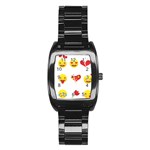 Valentine Emojis Stainless Steel Barrel Watch