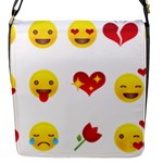 Valentine Emojis Flap Closure Messenger Bag (S)