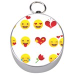 Valentine Emojis Silver Compass