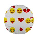 Valentine Emojis Standard 15  Premium Flano Round Cushion 