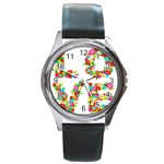 Floral Love Round Metal Watch