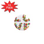 Floral Love 1  Mini Magnet (10 pack) 