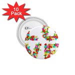 Floral Love 1.75  Button (10 pack) 