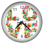 Floral Love Wall Clock (Silver)