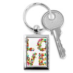 Floral Love Key Chain (Rectangle)