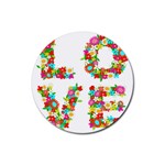 Floral Love Rubber Round Coaster (4 pack)