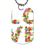 Floral Love Dog Tag (One Side)