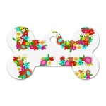 Floral Love Dog Tag Bone (Two Sides)