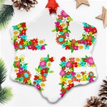 Floral Love Snowflake Ornament (Two Sides)