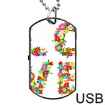 Floral Love Dog Tag USB Flash (One Side)