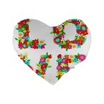 Floral Love Standard 16  Premium Heart Shape Cushion 