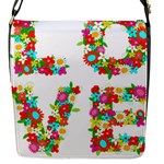 Floral Love Flap Closure Messenger Bag (S)