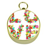 Floral Love Gold Compass