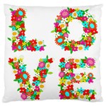 Floral Love Large Flano Cushion Case (One Side)